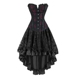 Ženska gotska viktorijanska obleka z doprsnim steznikom, renesančni steampunk kostum