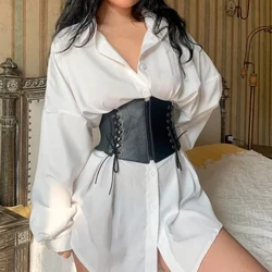 Imfashini yePunk Corset Amabhande Abanzi Abesifazane Abazacisayo Umzimba Ibhande Le-Elastic Bustier Waistband PU Ingubo Yesikhumba Ye-Hip Hop Gothic Igqoko Lebhande Lokubumba Umzimba