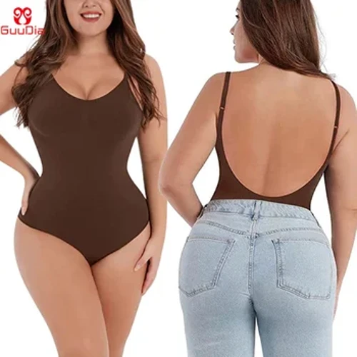 GUUDIA bas dos Body Shapewear string ouvert entrejambe corps Shapers bas Scroop dos Shaper porter sans couture Body costume compresser