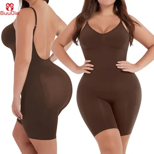 GUUDIA Body cu acoperire completă Imbracăminte modelată pentru coapsă Costum de corp subțire Salopetă de modelare a corpului cu spate jos Salopete fără cusături Mai subțire