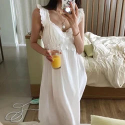 Poletna ženska obleka princese, bele spalne srajce brez rokavov, vintage dekliške spalne srajce, spalne srajce v kraljevskem slogu, pižame, spalna oblačila