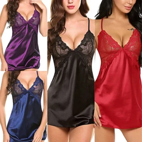 Dillad nos i fenywod dynwared Sexy Silk Iâ Back Cross Halter Lace Splicing Nightgown Maint Mawr Cyfforddus Bathrobe Cartrefwear