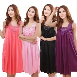 YINSILAIBEI Rochie de noapte mare, sexy, din satin de mătase de gheață, cămașă de noapte pentru femei, rochii de dormit, cămăși de noapte mari,