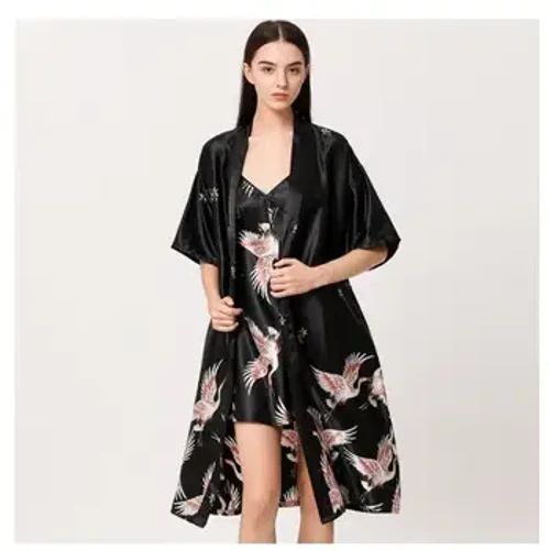 O'ofu moe a fafine Ice Silk Chinese Style Crane Lomi Afa lima lima Kimono 'ofu ta'ele Fa'aipoipo Fa'aipoipo Fa'aipoipoga Ofu Umi E leai se suti.