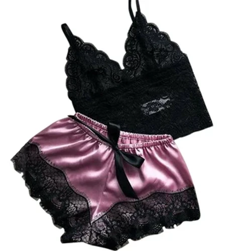Izingubo zokulala ze-Lace ezi-Sexy zabesifazane I-Nachtkleding yangaphansi ye-V-Neck ye-Babydoll Engenamikhono Isethi Izikhindi zangaphansi Eziphezulu Setha Izingubo zasebusuku