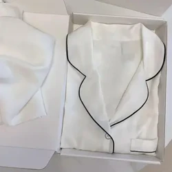 Pigiama in seta di ghiaccio da donna primavera e autunno manica lunga nuovo set di due pezzi in seta artificiale di alta qualità setoso per la casa