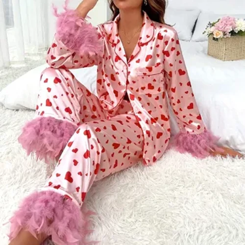 Aýal-gyzlar üçin çap edilen pijama toplumlary Softumşak iki bölek eşik eşikleri ýeňsiz toplar şortikleri, pijama gijeki eşiklere gabat gelýär