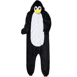 Geimhreadh Buachaill Fásta Cailín Ainmhithe Dubh Penguin Pyjamas Kigurumi Onesie Mná Fir Cosplay Flannel Te Nollag Éadaí Codlata