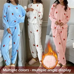 Nou set de pijamale din catifea pentru femei, toamnă iarnă, pulover largi și pantaloni cu talie elastică, acasă, ocazional, seturi de lână caldă pentru femei