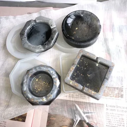 Silikon Kalıp Küllük Reçine Kalıp Kalp Kare Kalıp DIY Reçine UV Kristal Epoksi El Sanatları Kristal Küllük Ev Dekorasyon