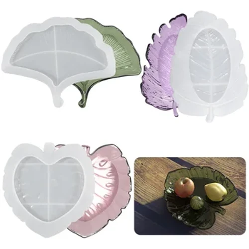 DIY blad tallerken krystal epoxyharpiks skimmelblad opbevaring bakke silikone form