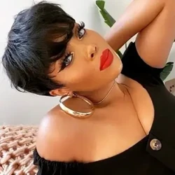 Straight Short Pixie Cut Wigs With Bangs For Women Glueless Ombre Brown Red Brazilian Human Hair Wigs Full Macine Made Wigs