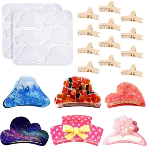 DIY Kristal Epoxyhars Mal Onregelmatige Vorm Haai Haarspeld Patch Haarclip Accessaries Sieraden Siliconen Mal Voor Hars