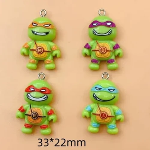 10pcs Lovely Colorful Turtle Charms para sa Alahas Paggawa ng Resin Sea Turtles Animals Pendant DIY Bracelet Keychain