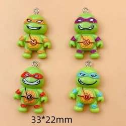 Breloques tortue colorées en résine, 10 pièces, pour la fabrication de bijoux, tortues de mer, animaux, pendentif, Bracelet à bricoler soi-même, porte-clés