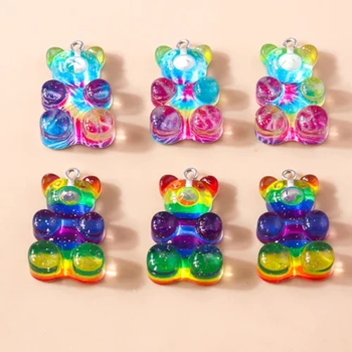 10tk suure gradient glitter vaigu karu võlud kõrvarõngastele käevõru kaelakee ripatsi ehted valmistavad aksessuaare DIY leiud