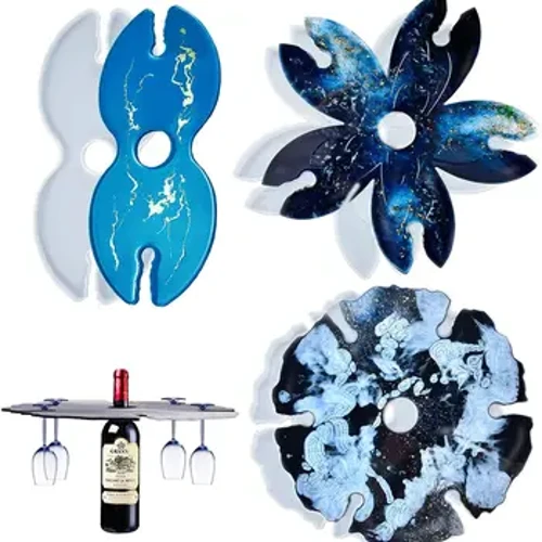 I-DIY Crystal Epoxy Resin Mold Wine Tray Wine Holder I-Cherry Blossom Isibuko Esingavamile Sesibuko Sesibuko Se-Silicone Isikhunta Se-resin