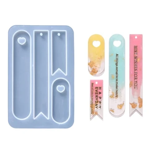 Oval Bookmark Silicone Mould Jantung Bookmark Epoxy Resin Casting Cetakan untuk DIY Epoxy Resin Kerajinan Alat Pembuatan Buku Dekorasi