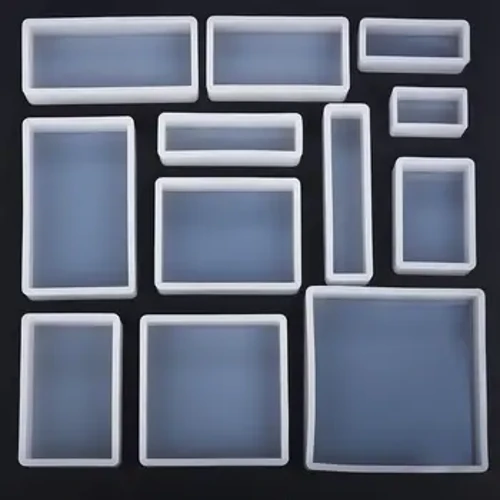 Kubus Kubus Resin Cetakan Kristal Epoxy Cetakan Silikon DIY Perhiasan Liontin Penyimpanan Tray Cetakan Persegi Persegi Panjang Casting Aksesoris
