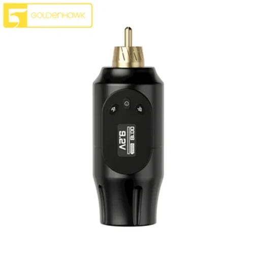 Cyflenwad pŵer tatŵ di-wifr y gellir ei ailwefru 2000mAh Tatŵ Batri RCA Connector Peiriant Pen Tatŵ Rotari Cyflenwad Pŵer Tatŵ