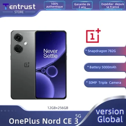 Phiên bản toàn cầu OnePlus Nord CE 3 5G Snapdragon 782G 120Hz Chất lỏng AMOLED 80W SUPERVOOC Pin 5000mAh 50MP IMX890 Camera chính