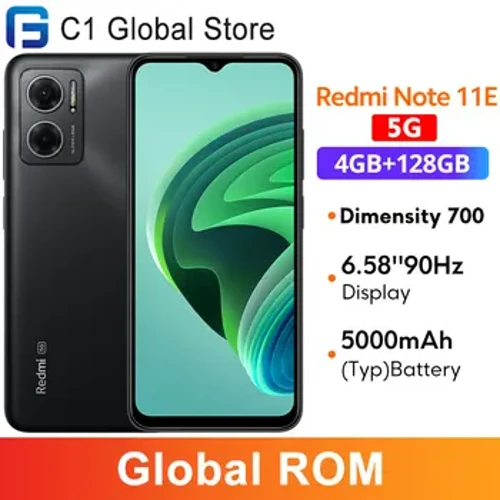 Globális ROM Xiaomi Redmi Note 11E 5G Dimensity 700 Okostelefon 50MP Kamera 90Hz 6.58'' Kijelző 18W Töltés 5000mAh