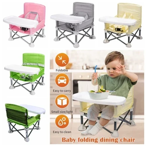 Kursi Bayi Booster Kursi Makan Portabel Perjalanan Lipat Anak-anak dengan Kursi Makan Luar Ruangan Kursi Pantai Perlengkapan Perabot Bayi Baru