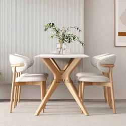 Nordic Mobile Iesszëmmer Sets Fotell Klappbar Design Stull Iessdësch Set Modern Tavolo E Sedie Pranzo Heemmiwwel DW