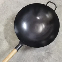 Chảo đặc biệt dày dặn dành cho bếp ga đáy tròn -Chảo bột Trung Quốc 10,2 inch - Chảo được rèn bằng tay theo truyền thống và Pa xào