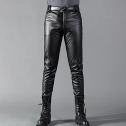 Erkaklar charm shimlari Skinny Fit Elastik Moda PU charm velosipedchi shimlari Tungi klub kechalari va raqs shimlari Yupqa
