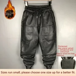 Gluaisrothar Ócáideach Tiubh-Líne Fómhar/Geimhridh na bhFear Pants Leathar Pants Dubh Trodaí Longjohns uiscedhíonach uiscedhíonach
