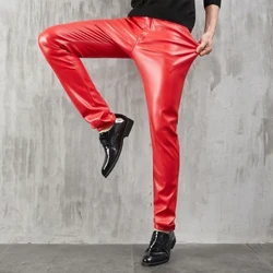 Quần Da nam Skinny Fit Co Giãn Thời Trang Da PU Quần Tiệc Hộp Đêm & Khiêu Vũ Quần Mỏng