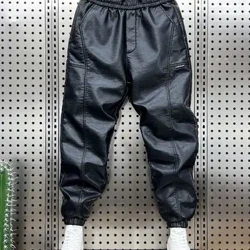 Moda motosiklli deri balak Erkekleriň hip-hopy Harem boş jalbar
