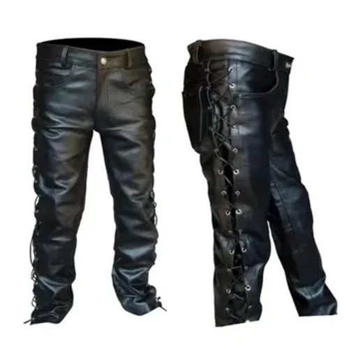 Neue Gothic-Mittelalterhose für Erwachsene, Retro-Renaissance-Wikinger-Kleidung, Lederhose in Übergröße