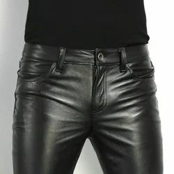 2023 Nieuwe heren lente en herfst leren broek leren broek heren lange leren broek goth broek heren kunstleren broek heren