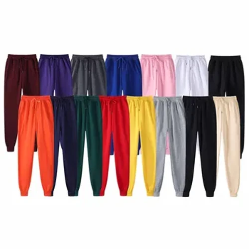 Düz Renk Rahat Pantolon Erkekler Marka erkek Moda İpli Tam Boy Sweatpants Ince Harajuku Tarzı kalem pantolon Erkek