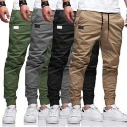 Gwanwyn a'r Hydref Pants Chwaraeon Achlysurol Dynion Newydd Pants chwys Jogger Gwryw Cargo Harem Pensil Pants Trowsus Sweatlys Aml-boced