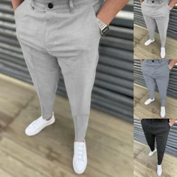 Pants Achlysurol Dynion Trowsus Pensil Dillad Stryd Cymdeithasol Ffurfiol Ar gyfer Gweithwyr Swyddfa Busnes Dynion Priodas Pants Siwt Straight Sale Poeth