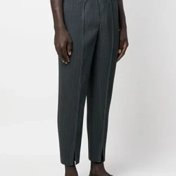 Miyake Pleated vīriešu zīmuļu bikses ar augstu vidukli Homme Causal vīriešu ikdienas bikses