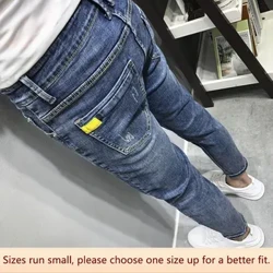 Nam Nhỏ Phù Hợp Với Quần Jean Cá Tính Hợp Thời Trang Chín Điểm Quần Ôm Vừa Vặn Cá Tính Phù Hợp Với Quần Bút Chì Áo Chất Liệu Cotton