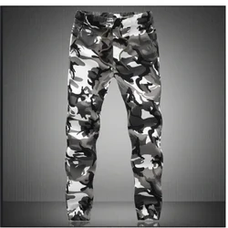 Kamuflaj Askeri koşucu pantolonu Erkekler 2024 Saf Pamuk Erkek İlkbahar Sonbahar Kalem Harem Pantolon Erkekler Rahat Pantolon Camo Joggers