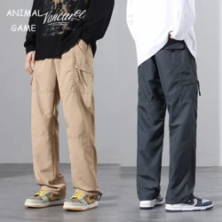 Pants Rush Uiscedhíonach Geansaithe Nua Windproof Díreach Sweatpants Bunúsacha Móra Lasta Pants Fir Dath Soladach Éadaí sráide