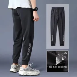 Mùa Hè 2021 Băng Lụa Thoáng Khí Hợp Thời Trang Vừa Vặn Quần Âu Nam Điều Hòa Quần 9 Điểm thun Thể Thao