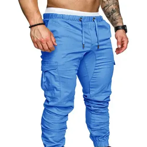 Pants Bogshodar Ócáideacha na bhFear Nua Prócaí Póca Dath Soladach Pants Spóirt Bríste na bhFear Pants bogshodar Hip Halen