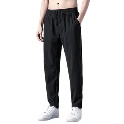 Pocedi Zip Haf Pants Chwys Dynion Sy'n Anadlu'n Gyflym Sych Pants Trac Achlysurol Nylon Trowsus Chwaraeon Syth Maint Mawr