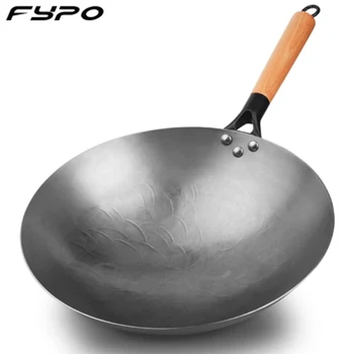ʻO Fypo Handmade Pākē i hoʻoheheʻe ʻia i ka hao ʻauʻau ʻaʻohe mea kuke ʻaʻole i uhi ʻia i ka ipu hao ʻaʻohe pā palai non-stick kitchen ipu skillet wok.