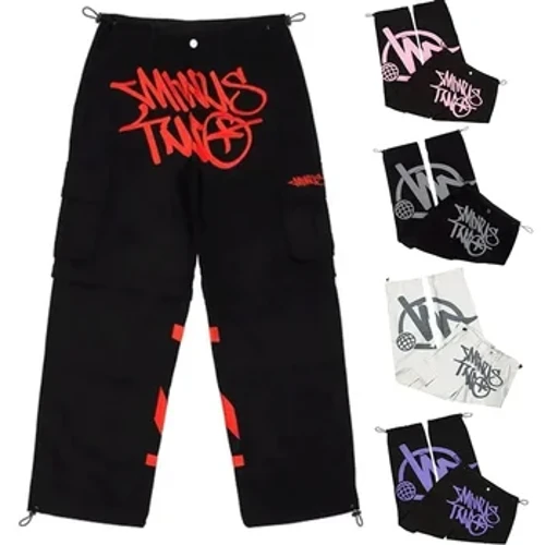 Trừ Hai Y2K Thời Trang Dạo Phố Quần Đen Nhiều Túi Quần Hàng Hóa Nam Nữ Cao Cấp Thẳng Quần Jogger Quần Baggy Thể Thao