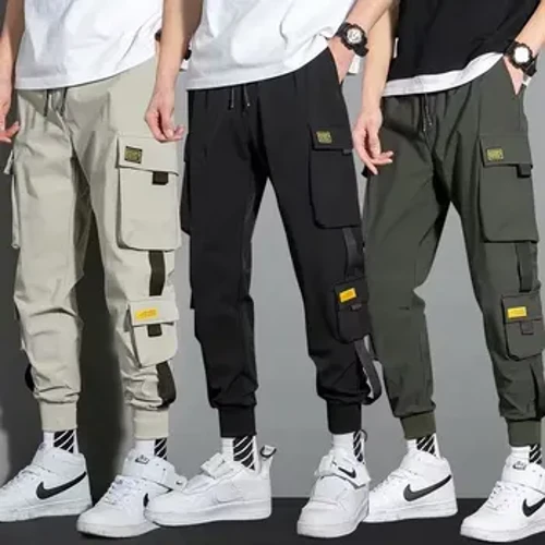 Fréijoer an Hierscht oversize villsäiteger Casual Sport Hosen, lockere Been Längt Hosen, Männer trendy funktionell super waarm Aarbecht Hosen
