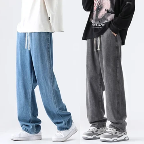 M-5XL Teenage Jeans Mukhang Slim at Loose Fitting Casual at Versatile Sportswear Pantalon Straight Leg Trendy Jeans