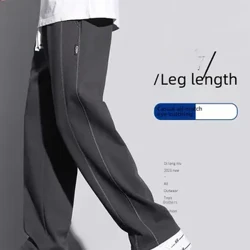 Cotton Nguyên Chất Quần Thể Thao Thẳng Ôm Hợp Thời Trang 9 Điểm Nam Mùa Xuân Quần Âu Chống Bụi Bẩn Cao Cấp Thiết Kế thanh Thiếu Niên